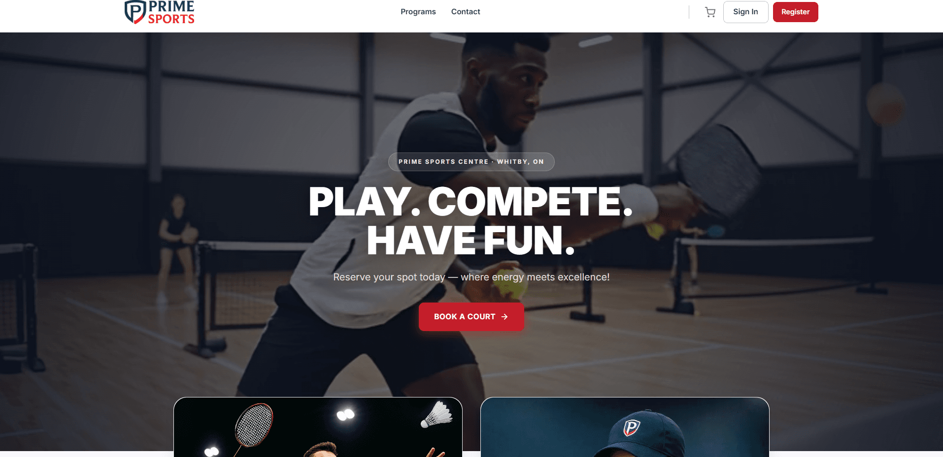 Prime Sports Centre Booking System