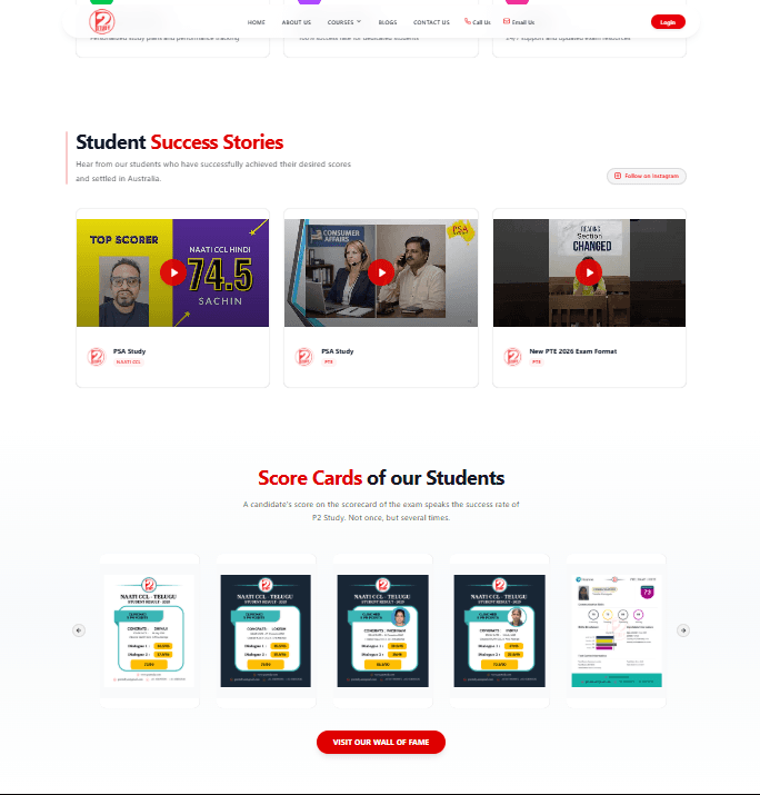 P2Study NAATI Exam Preparation Platform screen 1